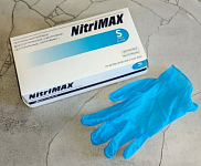 Перчатки нитриловые NitriMax 600-022, М, 100шт. голубые