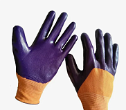 Перчатки нейлоновые с латексом Пламя-фиолетовые