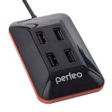 Хаб USB Perfeo 4 Port, (PF-VI-H028 Black) чёрный