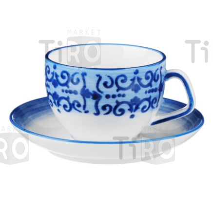 Набор чайный Ivlev Chef Этника 816-291, 2 предмета, чашка 200мл, блюдце 14см, фарфор
