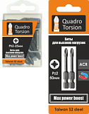 Биты 1/4" Pz2-50мм (2 шт./карта) "Quadro Torsion" 420250-2