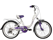 Велосипед Novatrack Butterfly 20" 153802, белый-фиолетовый