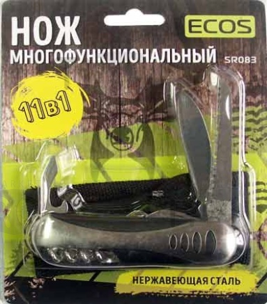 Нож многофункциональный ECOS SR083 12 в 1 металлик