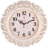Часы настенные круг d=40 см, корпус белый с золотом "Рубин" "Классика"