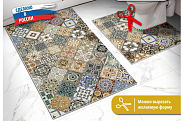 Набор ковриков вырезных антискользящий Shahintex Icarpet Print "Плитка Тоскана" 60*100+60*50 Турция