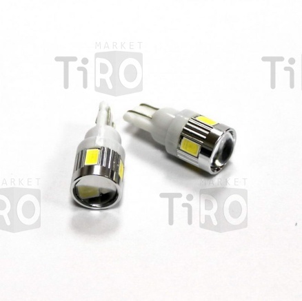 Светодиод Т10 12V 6SMD 5630SMD canbus, roud White Star Light (12/5-6SMD canbus W) (10шт) 12-633