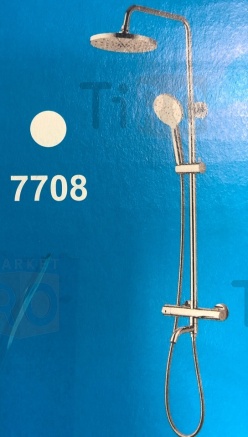 Душевая система термостатический смеситель, тропический душ, круглая лейка Сантаком Омега 7708