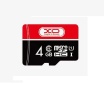 Карта памяти XO Micro SD 4gb, черно-красная