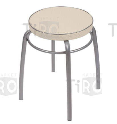 Табурет "Ника элит" (ТЭЛ1/СК слоновая кость) с ободом на 4-х оп (круглое сиденье)