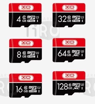 Карта памяти XO Micro SD 16gb, черно-красная