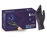 Перчатки нитриловые Libry KN004ВL текстурированные на пальцах, размер L, черные