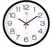 Часы настенные круг d=30см, корпус черный "Классика" "Рубин"