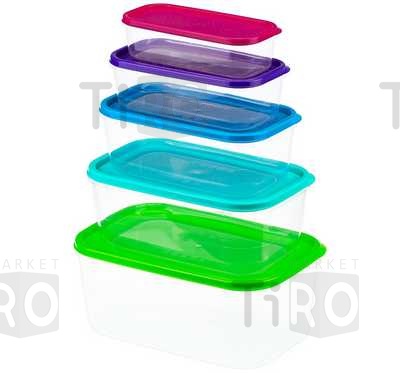 Набор контейнеров Idea "Радуга" М1430, 5 штук, микс (разноцветный)