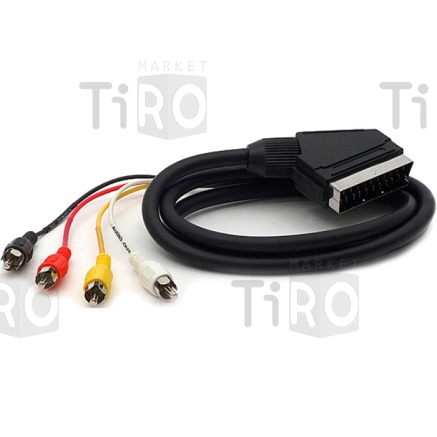 Аудио видео кабель Scart-4 RCA 6010, 1,5м