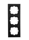 Рамка Lezard Vesna 742-4200-153, 3-ая вертикальная черный бархат