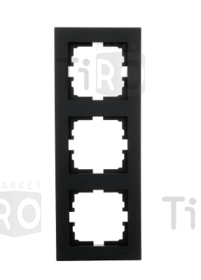 Рамка Lezard Vesna 742-4200-153, 3-ая вертикальная черный бархат