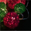Гирлянда электрическая LED, "Шар" зелёный, красный, 8 штук, d-6см, 2м, свет шампань