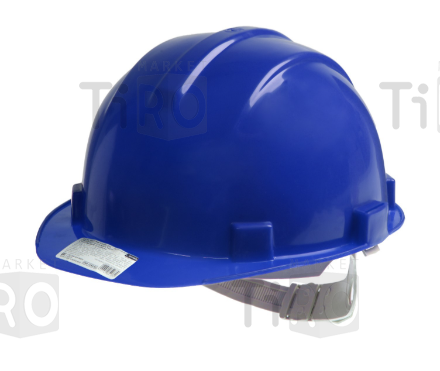 Каска защитная Тундра, для строительно-монтажных работ, с пластиковым оголовьем, синяя