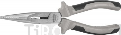 Длинногубцы прямые с духкомпонентными рукоятками, 200 мм, LNP0200