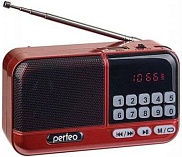 Радиоприемнтк цифровой Perfeo Егерь FM+70-108МГц/МР3, красный