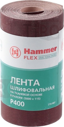 Шлиф-лента Hammer Flex 216-007 Р400 5000*115мм