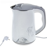 Чайник 1.5л., Galaxy GL-0301, дисковый 2000Вт, белый 