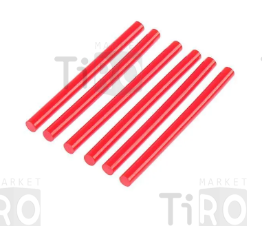 Стержни клеевые Тундра, 7 х 100 мм, красные, 6 штук
