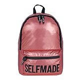 Рюкзак подростковый, 41x29x18см, "Селфмейд", 1 отдел, 4 кармана, блестящий материал, закрытые молнии