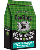 Корм для собак 10кг, ЗооРинг Puppy &Junior3, Мясо молодых бычков-рис