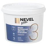 Краска Nevel Gold интерьерная для стен и потолков глубокоматовая 3,5 кг. Зима
