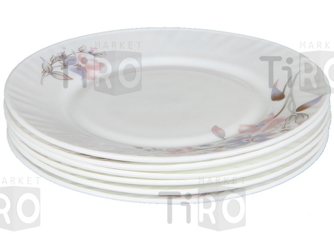 Набор тарелок плоских 20см, 12 штук, стеклокерамика