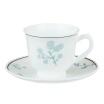 Чайная пара By Collection Флорес 818-592, опаловое стекло, чашка 200мл, блюдце 15,5см