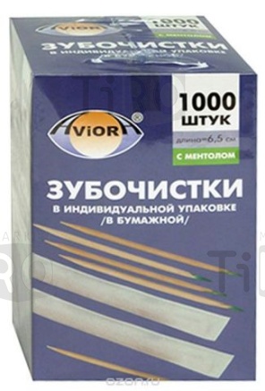 Зубочистки AVIORA  1000шт. в карт.упаковке с ментолом 1000шт. 401-609 /30/