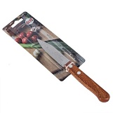 Нож кухонный металлический №1 для овощей 3" деревянная ручка, на блистере