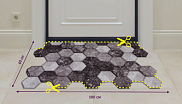 Набор ковриков вырезных антискользящий Shahintex Icarpet Print "Соты Дерево, Мрамор" 60*100+60*50 Т