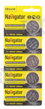Батарейка Navigator 94781 CR2430 3V, 5шт