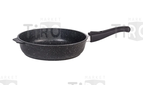 Сковорода алюминиевая Мечта "Гранит Black" С028802, 280мм, съемная ручка, крышка