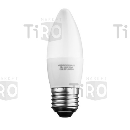 Лампа светодиодная Sweko 42LED-C35-7W-230-6500K-Е27, "свеча матовая"
