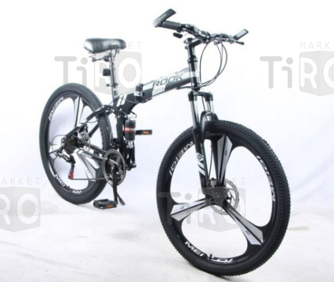 Велосипед 26" Rook TS262D-B, черный/серебристый