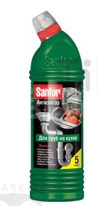 Средство Sanfor для чистки труб на кухне 1000гр
