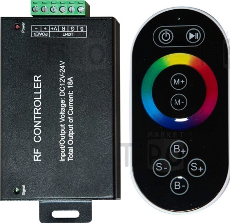 Контроллер Feron, LD-55 для светодиодной ленты RGB, 18А, 12-24V, черный