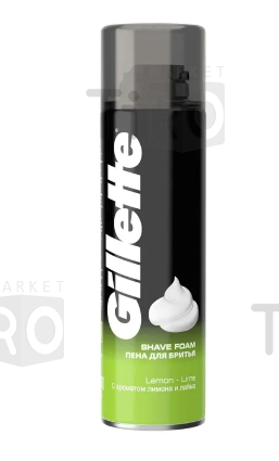 Пена для бритья Gillette Лимон и лайм 200мл