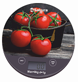 Весы кухонные электронные 8кг, Sakura "Помидоры", SA-6076Т