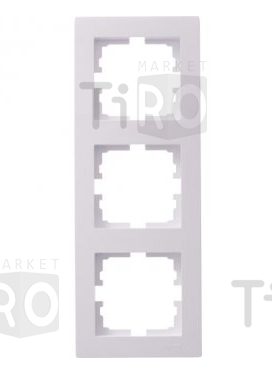 Рамка Lezard Vesna 742-0200-153, 3-ая вертикальная белая