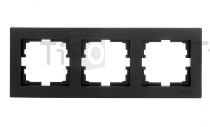 Рамка Lezard Vesna 742-4200-148, 3-ая горизонтальная черный бархат