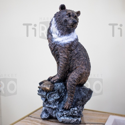 Фигурка садовая, гипсовая, "Медведь на камне большой" высота 90см