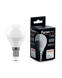 Лампа светодиодная Feron G45, LB-1407, "шар", 7,5Вт, 220В, Е14, 4000К