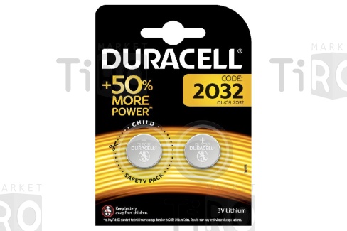 Батарейка DURACELL CR2032 2BL (20) (200)