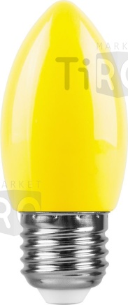 Лампа светодиодная Feron LB-376, С35, 1Вт, 220В, Е27, желтый