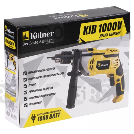 Дрель электрическая, ударная Koliner Kid 1000V 1000Вт